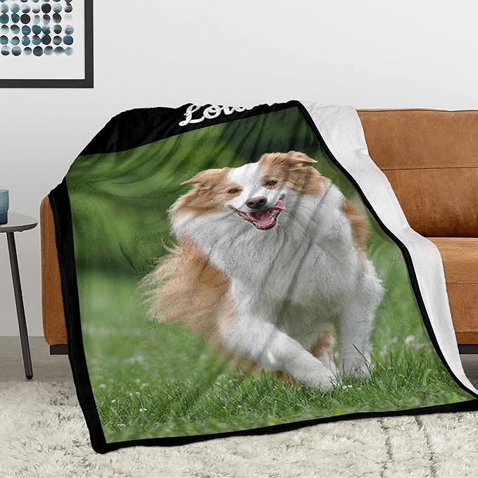 Personalized Dog Blanket with Photo, Custom Pets Throw Blanket with Name - Image 2