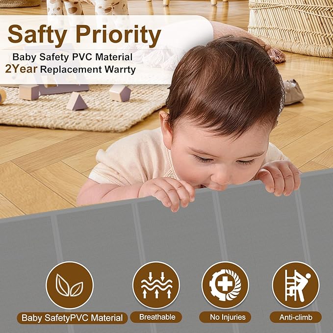 Miumoon 120 inch Retractable Baby Gates 34 inch Tall, Retractable Gate - Image 3