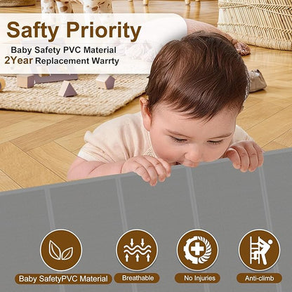 Miumoon 120 inch Retractable Baby Gates 34 inch Tall, Retractable Gate - Image 3