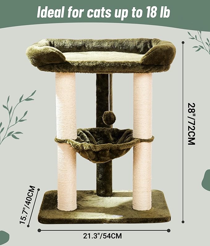 Happi N Pets 28" Cat Tree, Large Bed - Image 3