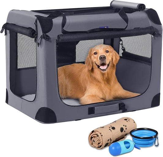 Petprsco 40 Inch Collapsible Dog Crate, Portable Dog Crates by Petprsco
