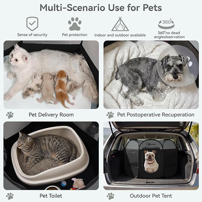 Siedihit Dog Cat Playpen, Puppy Pet Playpen Indoor - Image 3