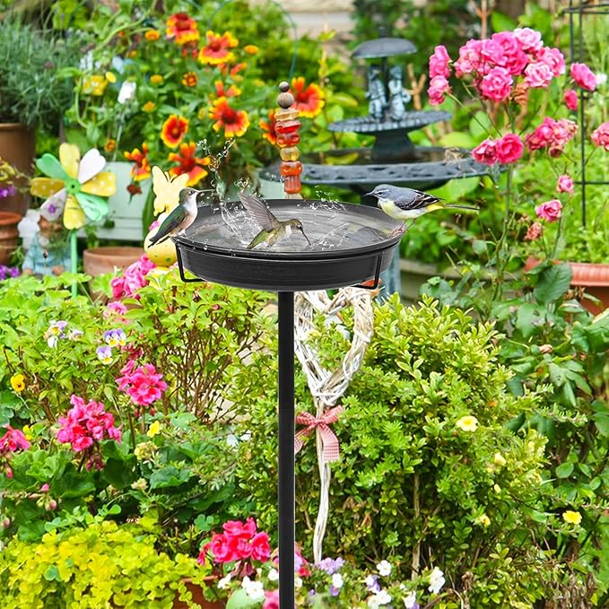 28In Freestanding Birdbaths Bowl Outdoor, Free Standing Garden Bird Bath Bird - Image 5