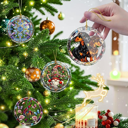 Dachshund Christmas Ornament, Stained Glass Dachshund - Image 4