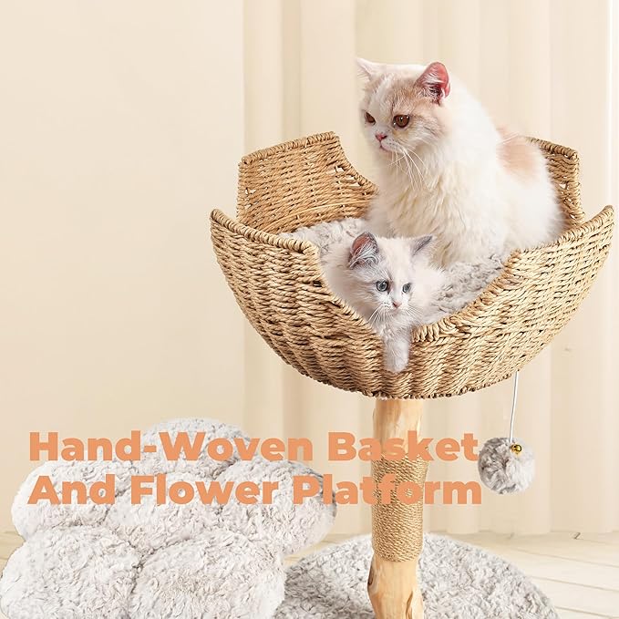 Easyego Modern Cat Tree, 39.9" Aesthetic Wood Cat Tree Tower - Image 4