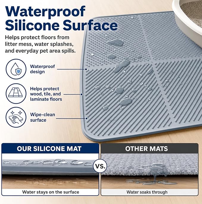 Silicone Cat Litter Mat 30" x 23", Large Cat Litter Mat - Image 2