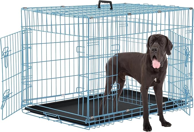 48 Inch Extra Large Dog Crates for Medium Dogs, Double-Door Folding XXL Dog by TFFnew