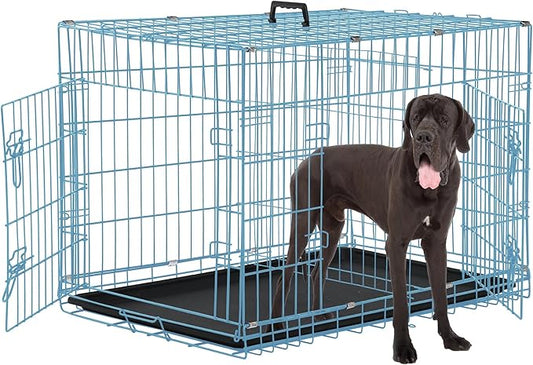 48 Inch Extra Large Dog Crates for Medium Dogs, Double-Door Folding XXL Dog by TFFnew