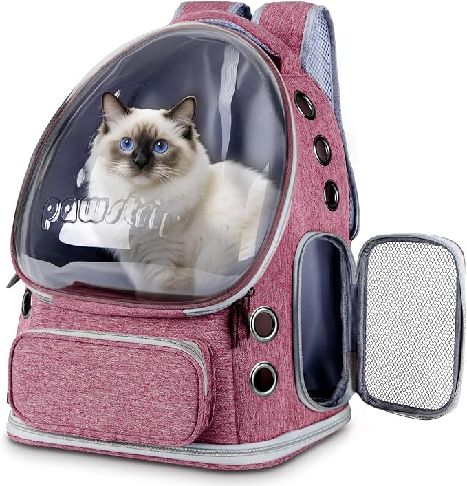 Cat Backpack Carrier with Large Space Bubble Window, Airline Approved by pawstrip