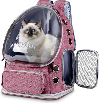 Cat Backpack Carrier with Large Space Bubble Window, Airline Approved by pawstrip