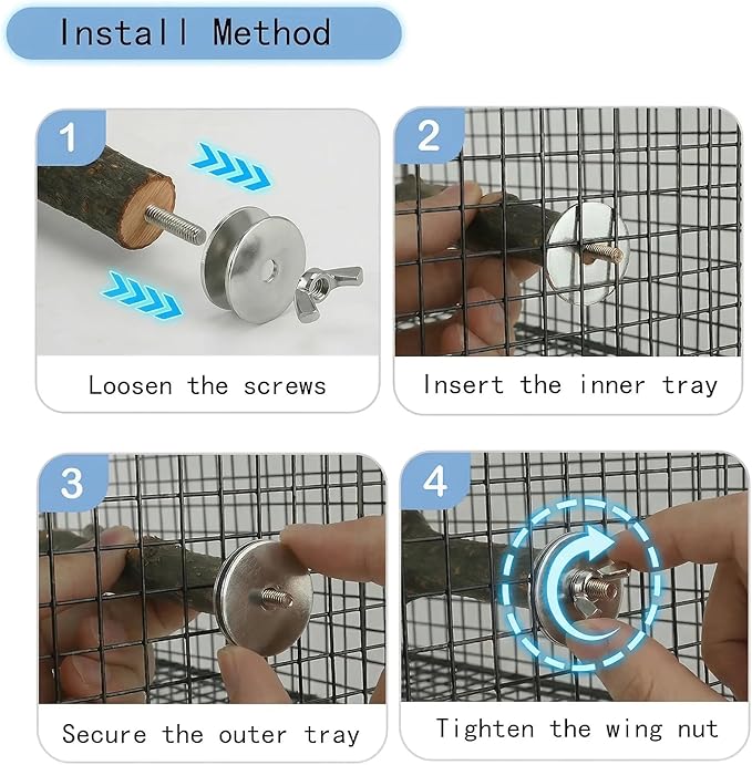 8PCS Natural Bird Perches for Cage, Parakeet Perches Set, Birds Toys, Natural - Image 7