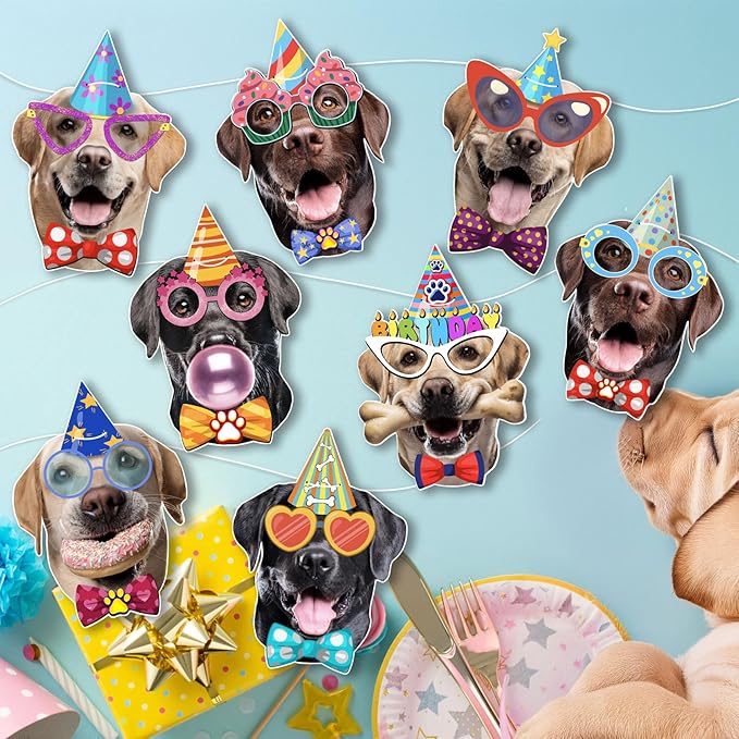Labrador Dog Birthday Garland, Photographic Labrador Retriever Faces Birthday - Image 4