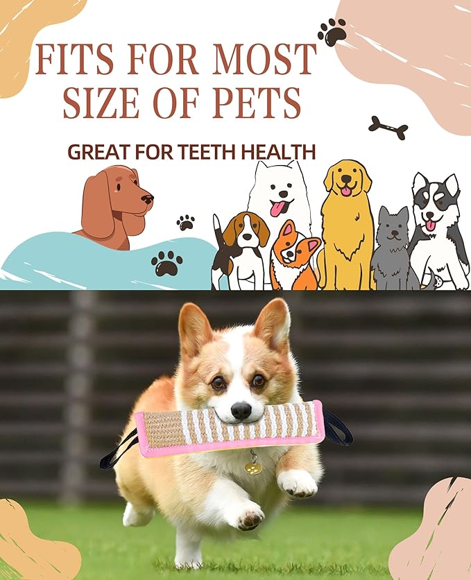 Clysoru Squeaky Tug Toy for Dogs Jute - Image 4