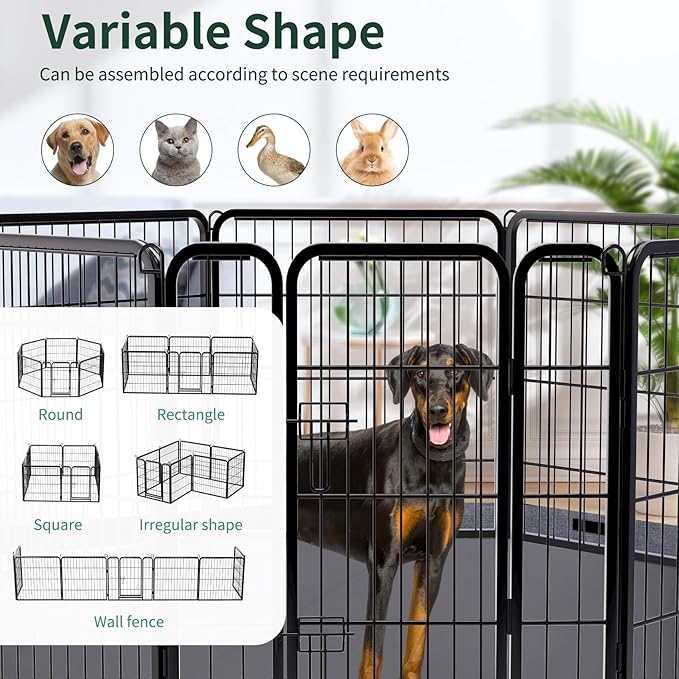PETIME Dog Playpen, Metal Exercise Puppy Pen Heavy Duty Kennels Yard Fence - Image 6