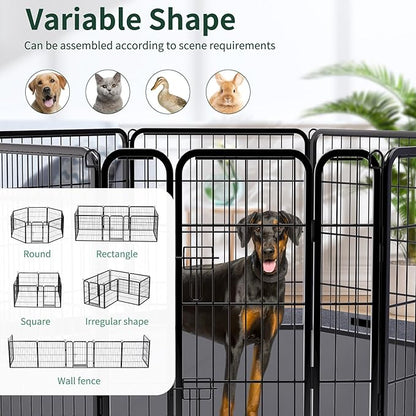 PETIME Dog Playpen, Metal Exercise Puppy Pen Heavy Duty Kennels Yard Fence - Image 6