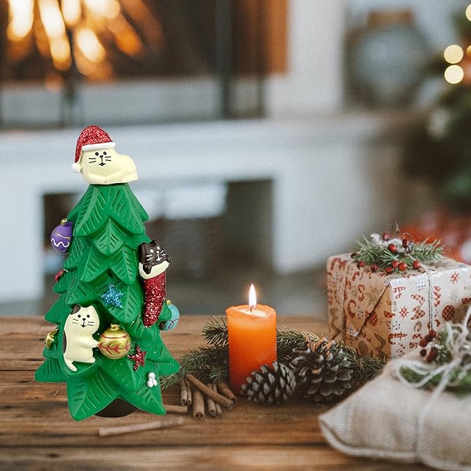 Refintural 5.1 Inch Resin Christmas Cat Tree - Image 6