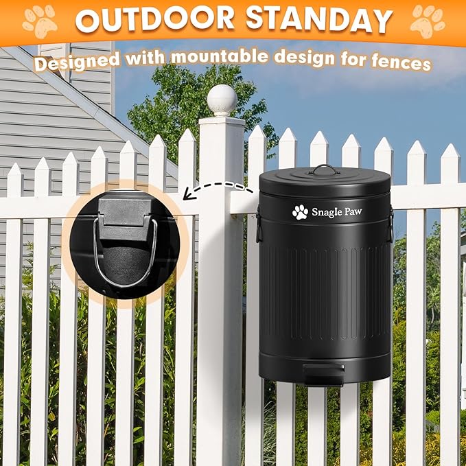 Dog Metal Poop Trash Can Outside - Image 6