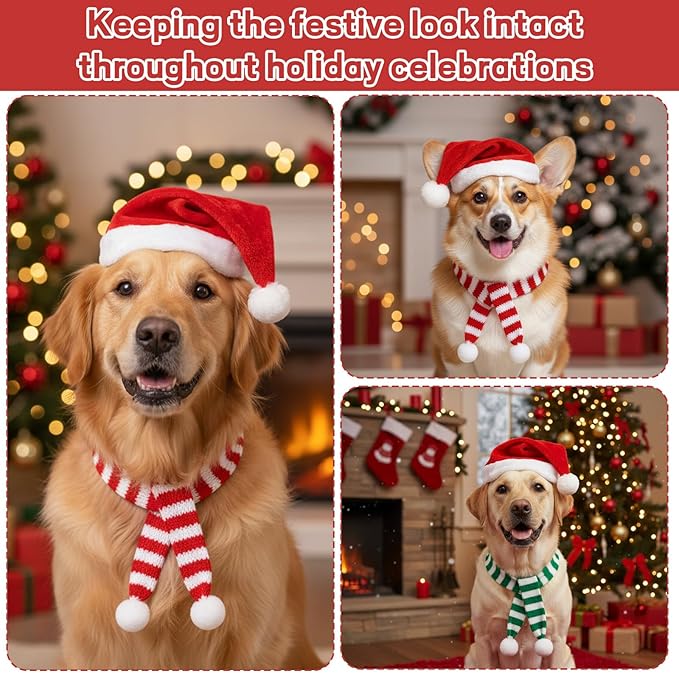 4-Piece Dog Christmas Hat, Dog Santa Hat, Festive Pet Accessories, Holiday - Image 7