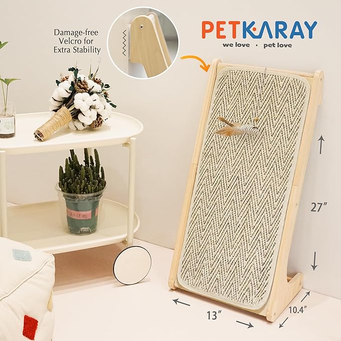 PETKARAY Cat Scratcher, Sisal Scratching Ramp, L Shape Cat Scratch Pad - Image 7