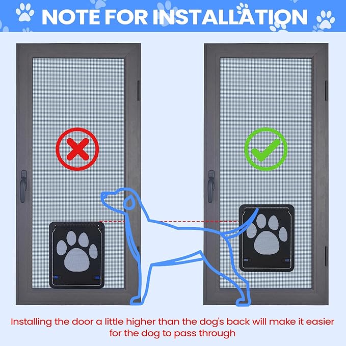 Large Dog Door for Screen Door, Lockable Doggy Door for Sliding Door, Automatic - Image 6