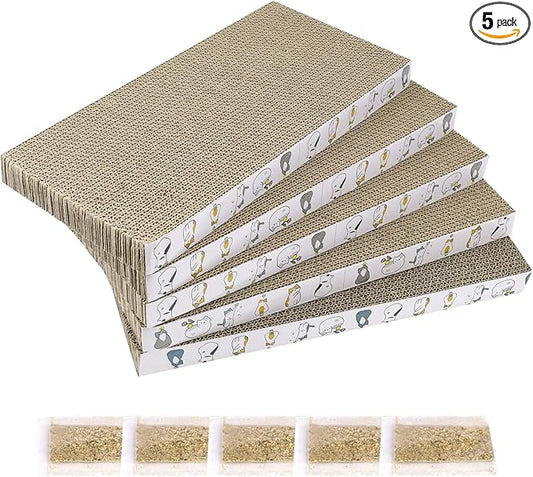 PatiencET Cat Scratcher Cardboard 5 PCS Cat Scratch Pad Reversible Scratcher by patiencET