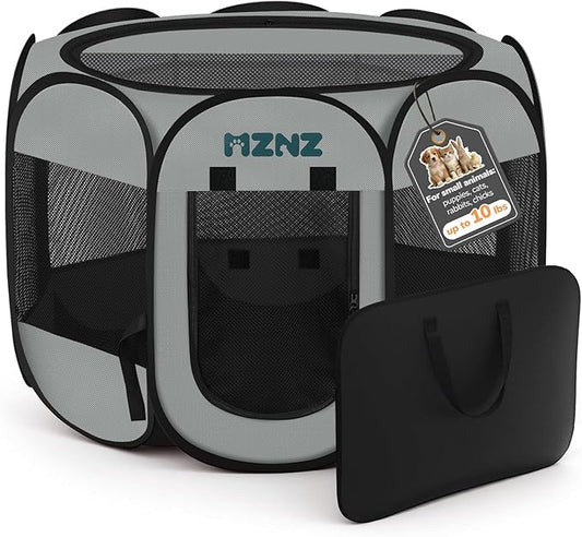 Dog Cat Playpen, Portable Small Animal Playpen Crate Indoor by MZNZ