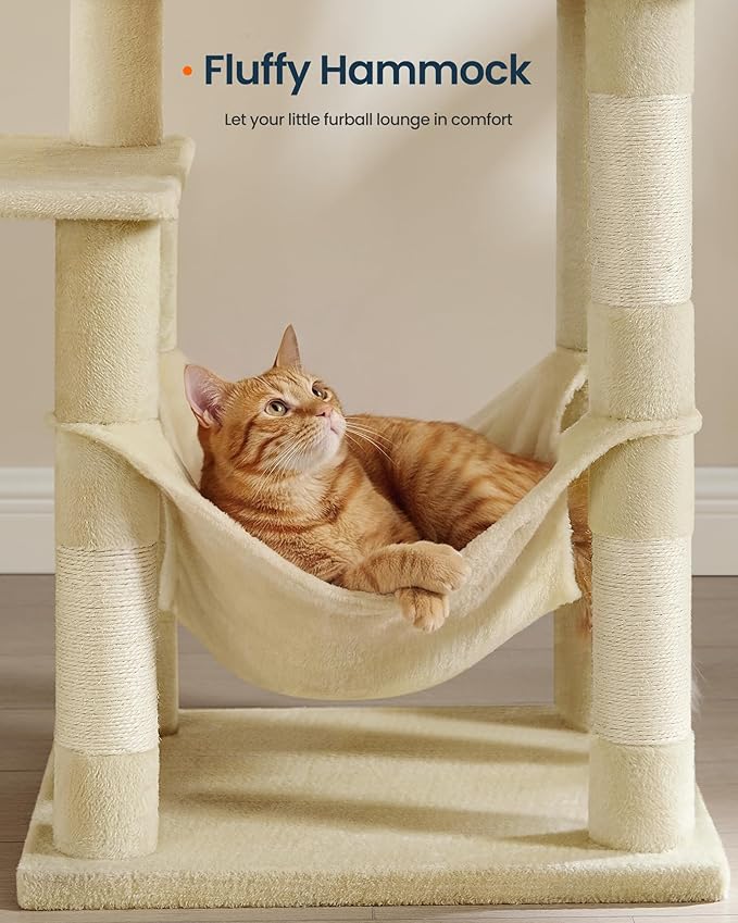 SONGMICS HOME Cat Tree for Indoor Cats, Hammock and Condo - Image 4
