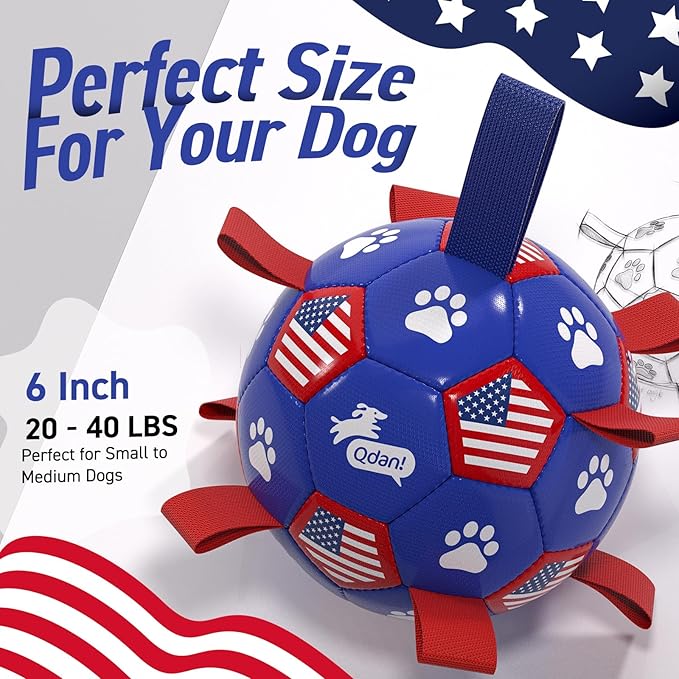 QDAN Dog Toys, Soccer Ball - Image 8