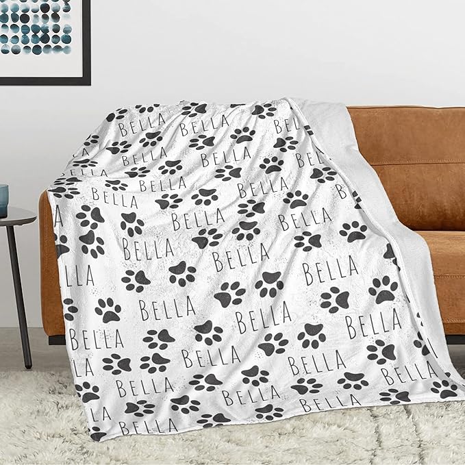 Personalized Dog Blanket, Custom Paw Print Dog Blanket - Image 2