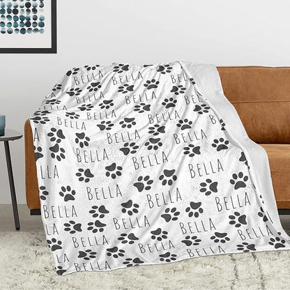 Personalized Dog Blanket, Custom Paw Print Dog Blanket - Image 2