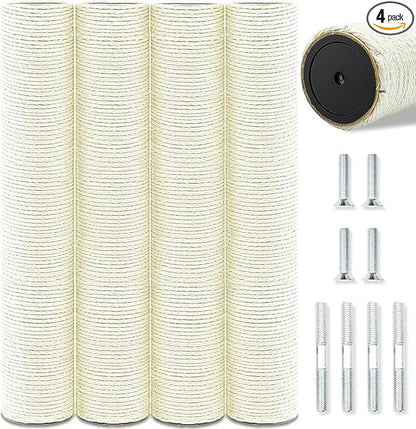 4 PCS Cat Scratching Post Replacement, 15.7in M8 Sisal Cat Tree Replacement by SIYIPURR
