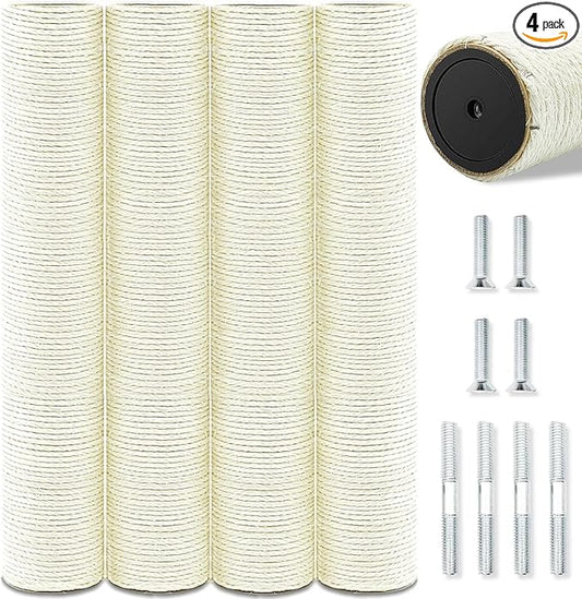 4 PCS Cat Scratching Post Replacement, 15.7in M8 Sisal Cat Tree Replacement by SIYIPURR