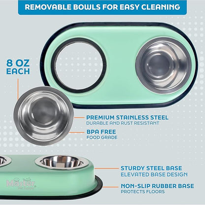 Master Pet Supply Double Dog Bowls Set - Image 3