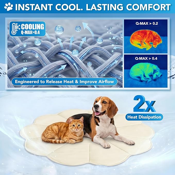 PetAmi Dog Cooling Mat, Flower Shape, Pet Pad - Image 2