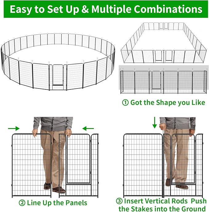 Kfvigoho Dog Playpen Outdoor Extra Wide 32 Piece Panels Heavy Duty Dog Fence - Image 8