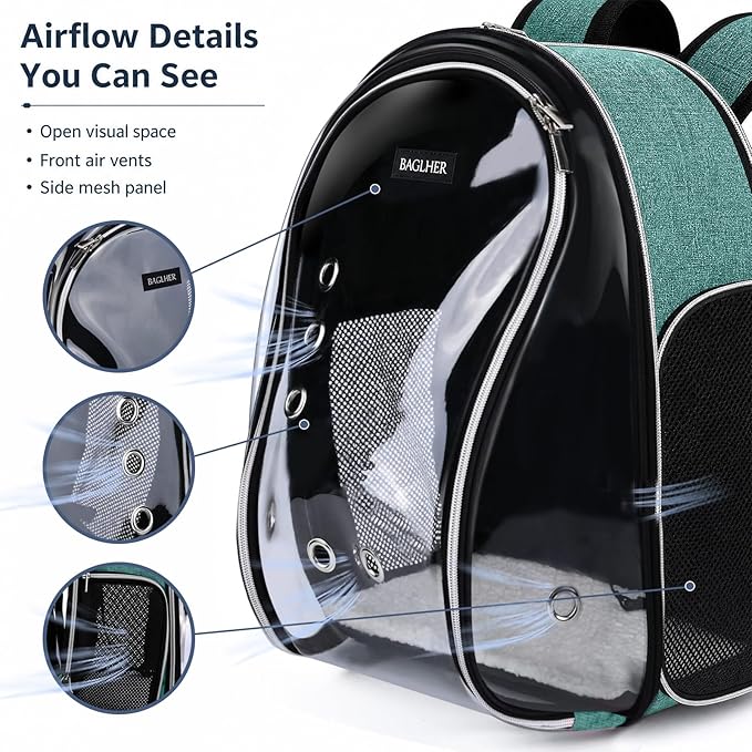 BAGLHER Cat Carrier Backpack Bubble - Image 4