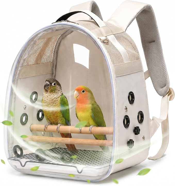 Bird Carrier Backpack for Small Medium Birds, Bird Travel Cage by Unknown