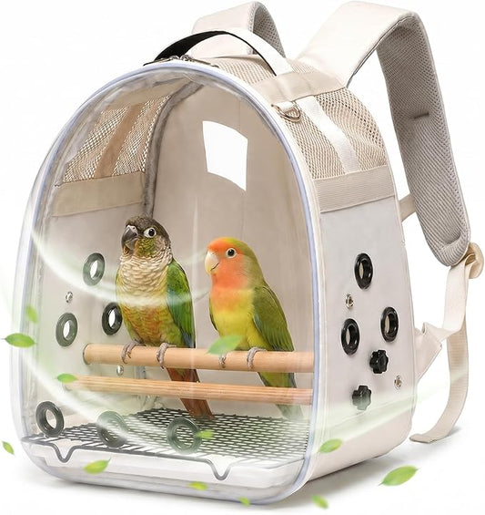 Bird Carrier Backpack for Small Medium Birds, Bird Travel Cage by Unknown