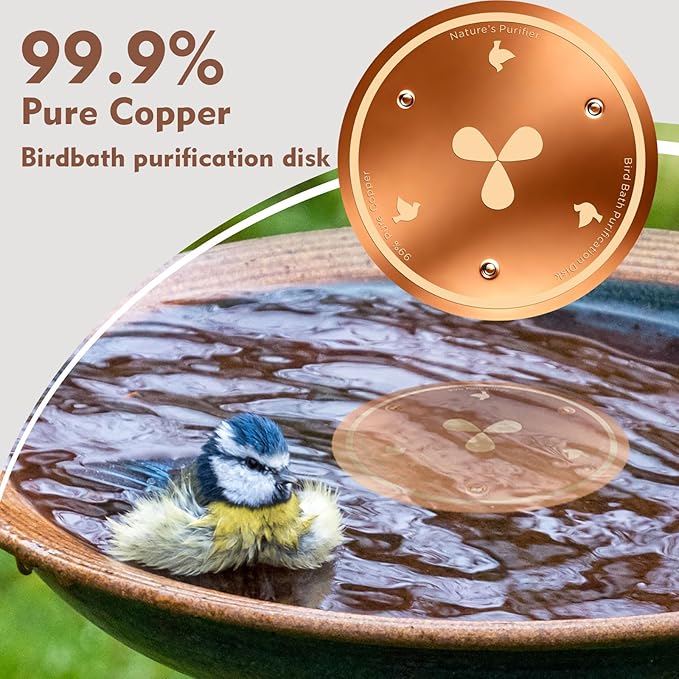 Joyfulmap Copper Bird Bath Purification Disk, 99.99% Pure Copper Cleaning - Image 2