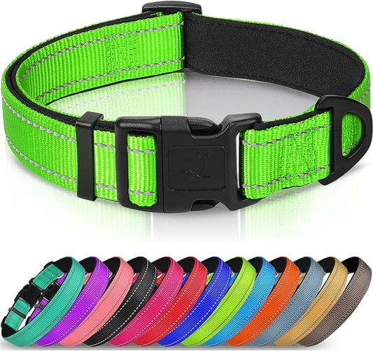 Joytale Reflective Dog Collar, Soft Neoprene Padded, Metal D-Ring, Nylon Pet by Joytale