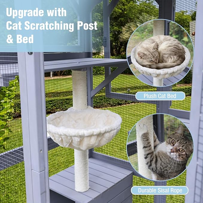 70.1’’ Large Catio Outdoor Cat Enclosure, Weatherproof Walk-in Cat Cage - Image 5