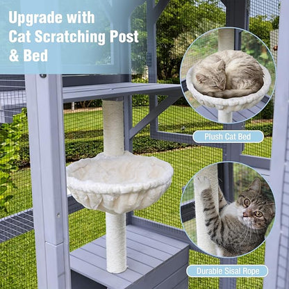 70.1’’ Large Catio Outdoor Cat Enclosure, Weatherproof Walk-in Cat Cage - Image 5