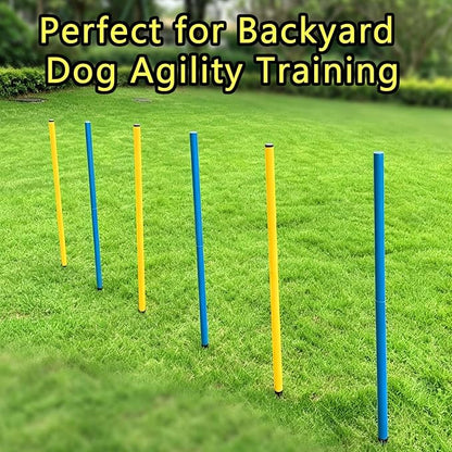 Dog Agility Weave Poles Set, 6-Piece Durable Slalom Weave Poles - Image 5
