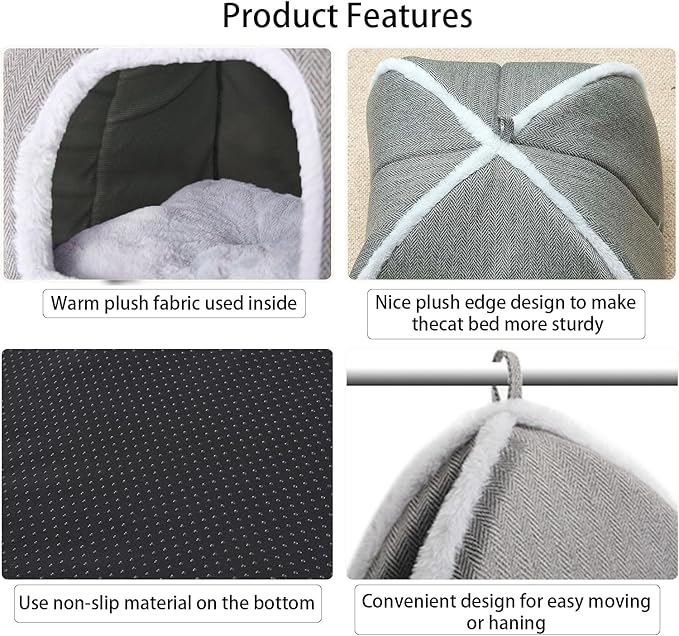 Cat Beds for Indoor Cats-Cat Bed Cave House Tent for Kittens and Small Pets - Image 6