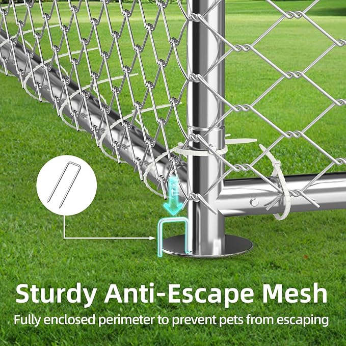 7.8x7.8FT Large Outdoor Dog Kennel Outside, Heavy Duty Dog Enclosure - Image 6