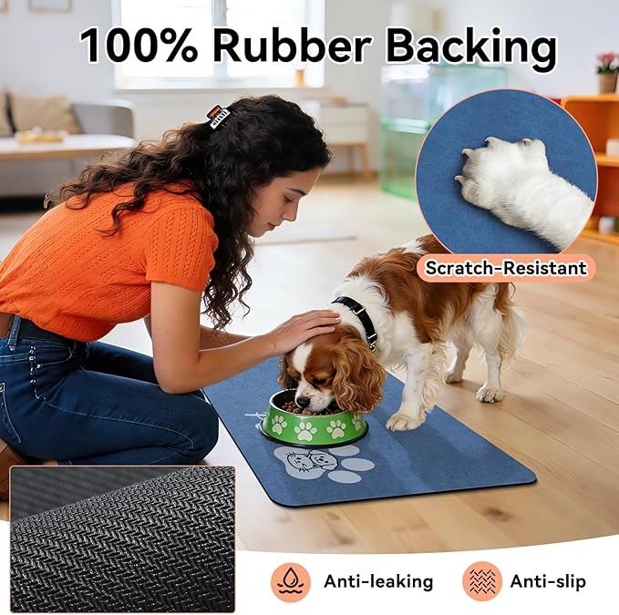 Dog Cat Feeding Mat-Absorbent Pet Bowl Mat - Image 4