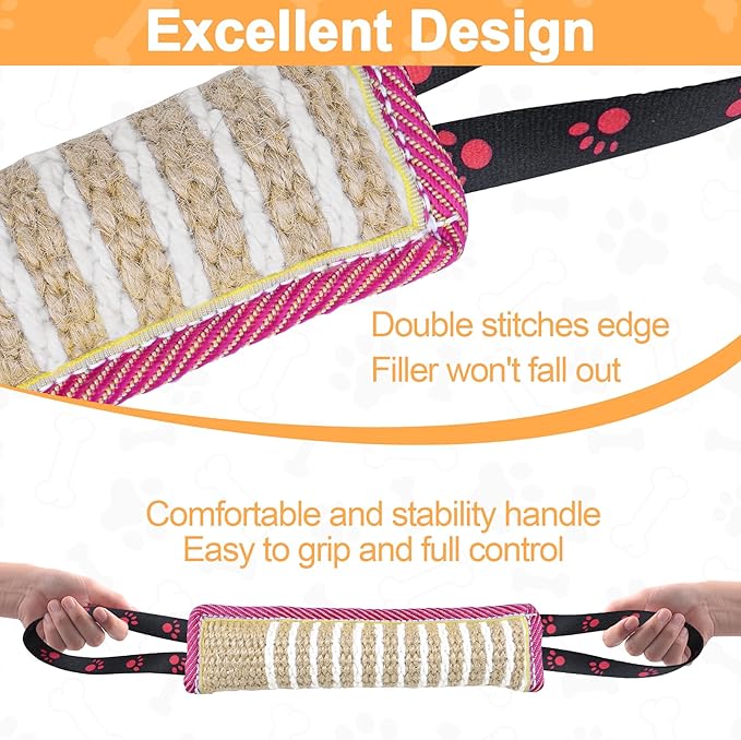 Dog Tug Toy Dog Bite Jute Pillow Pull Toy - Image 4