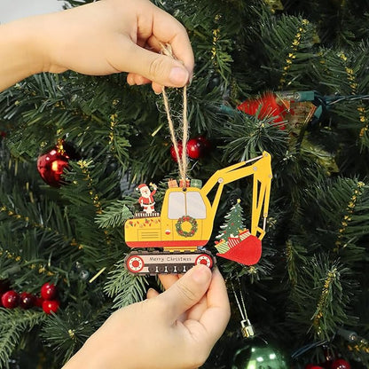 Personalized Excavator Christmas Ornament Xmas Construction Truck Ornaments - Image 3