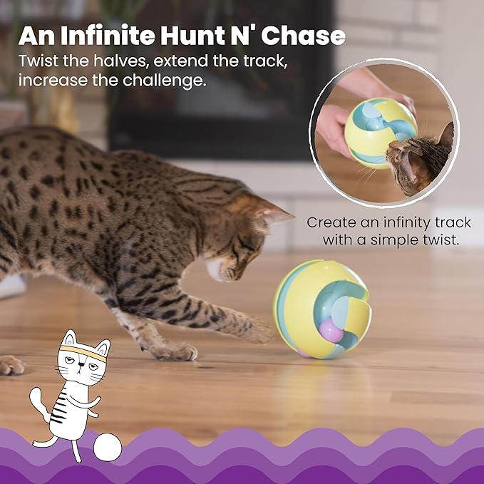 Catstages Twist-A-Ball 3-in-1 Convertible Cat Track Toy, Rolling Ball Toy - Image 6