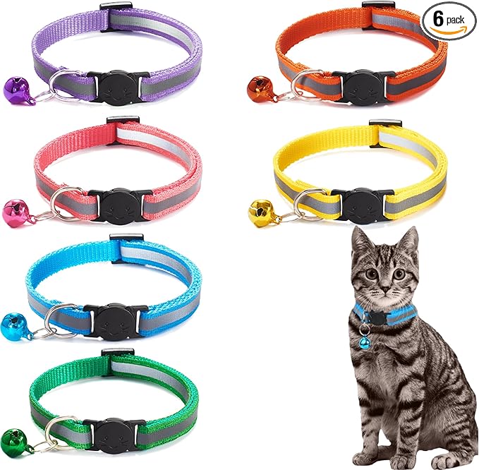 6-Pack Reflective Cat Collars by Unknown
